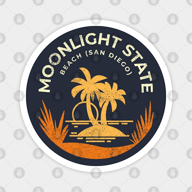 Moon Light Beach San Diego California Vacation Resort Vintage Magnet by Inspire Enclave